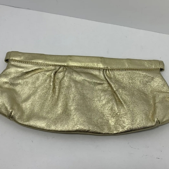 Steve Madden Gold Clutch Rivets studs Bag leather - Picture 2 of 7